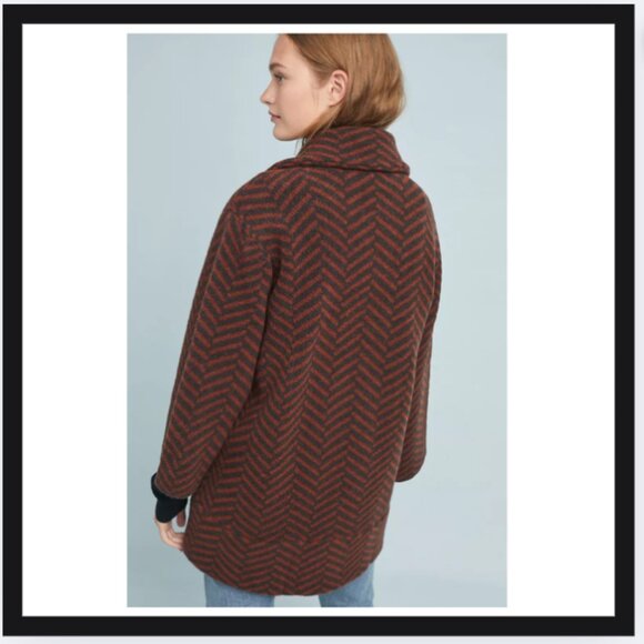 Anthro Moth Paloma Sweater Jacket Chevron - Picture 2 of 6